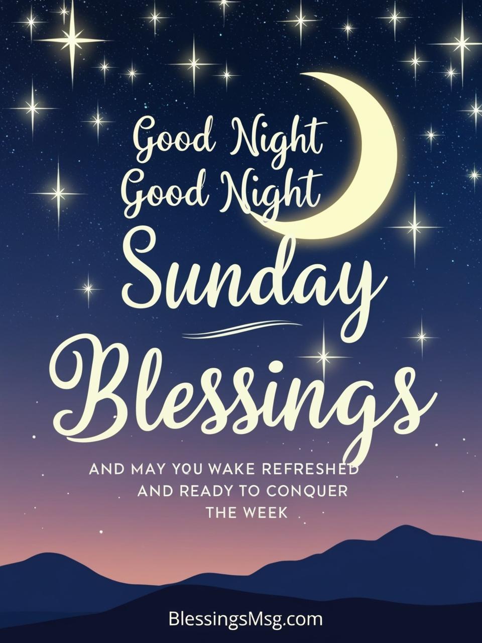 Good Night Sunday Blessings Quotes.