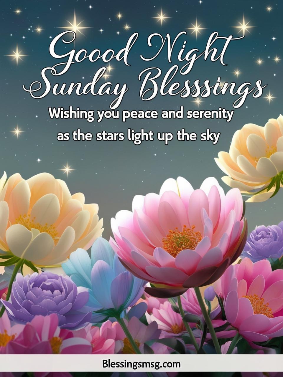 Religious Good Night Sunday Blessings.