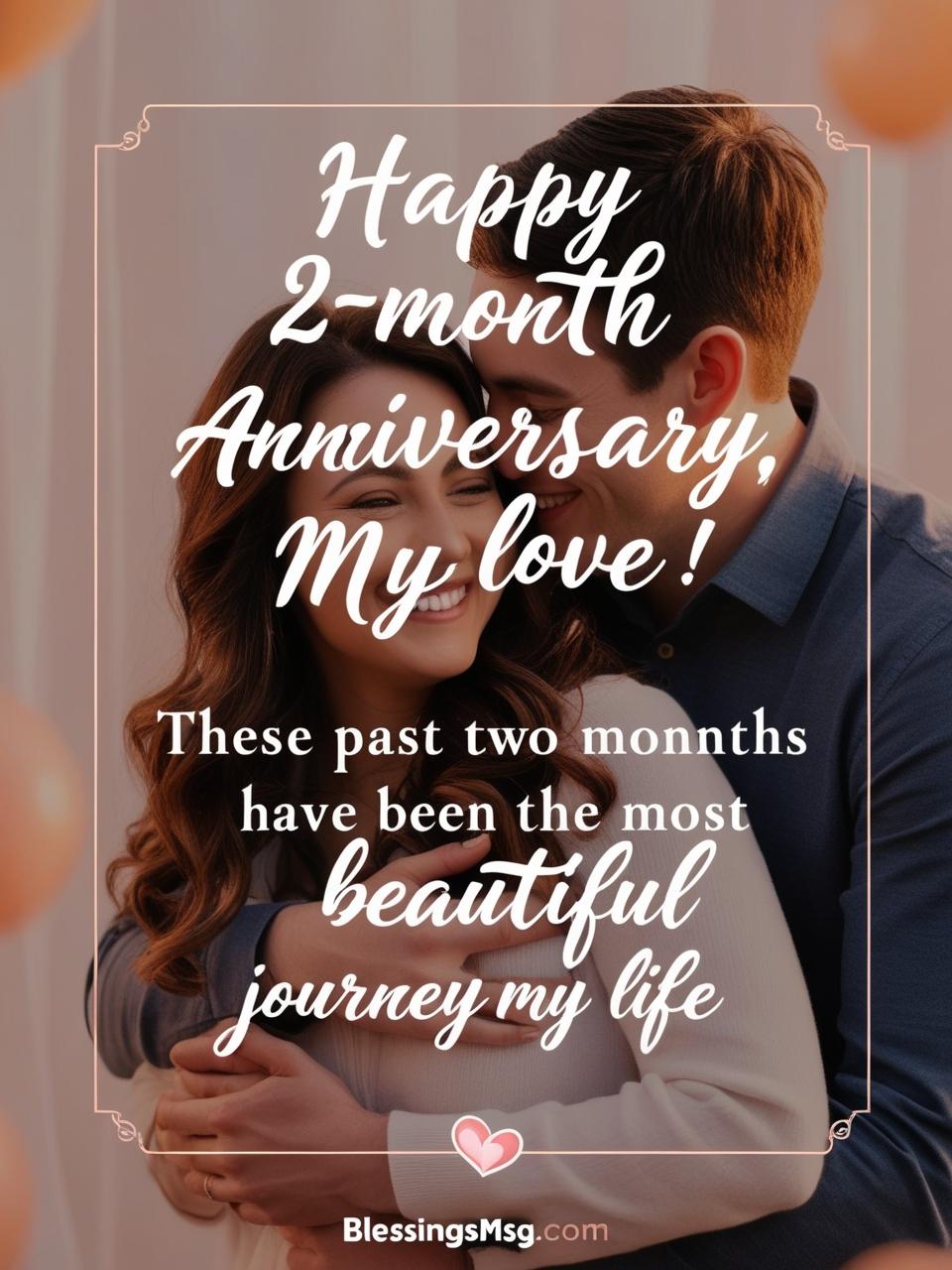 Romantic Happy 2 Month Anniversary Messages & Paragraphs